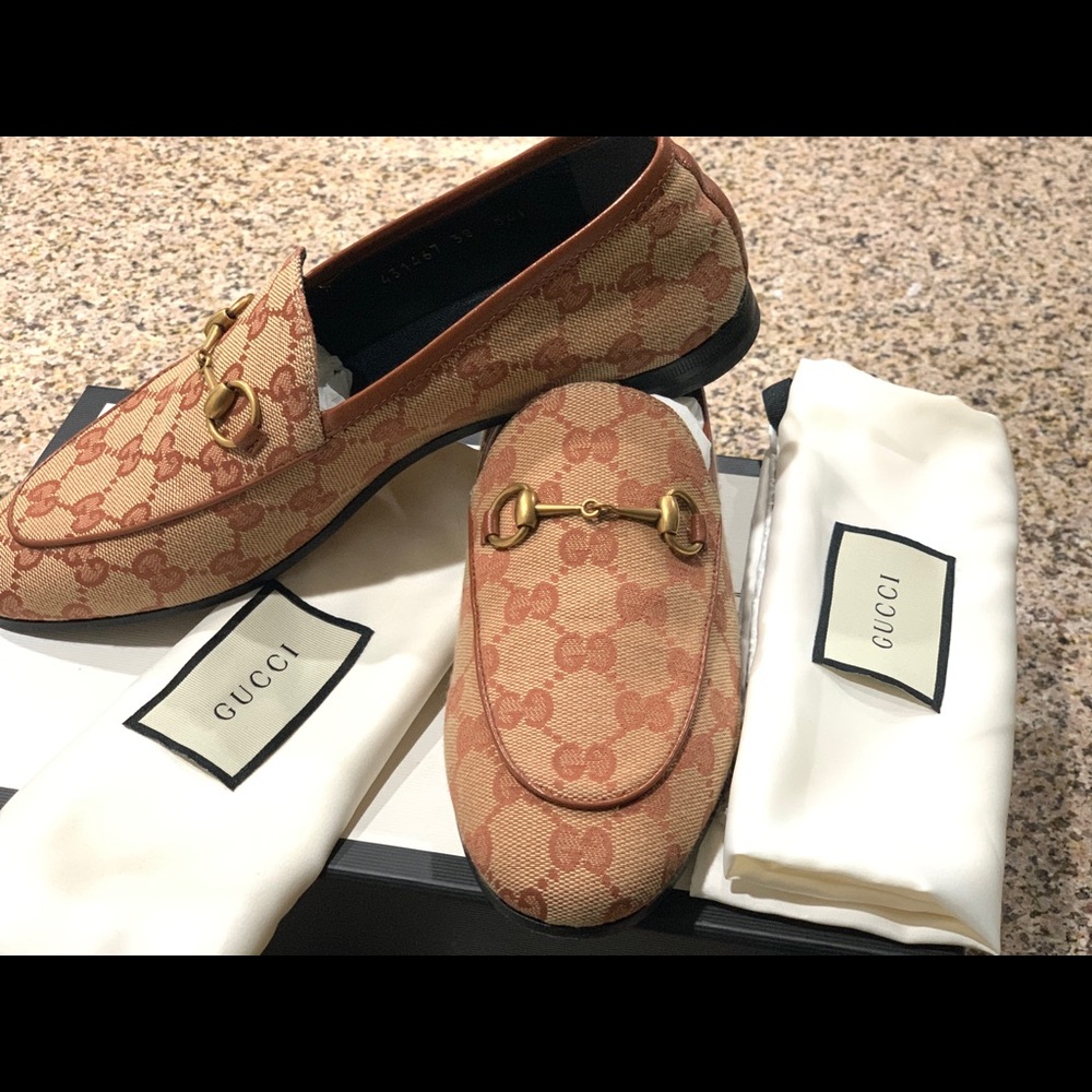 Gucci Jordaan GG canvas loafer Woman Size 38 - Picture 10 of 13